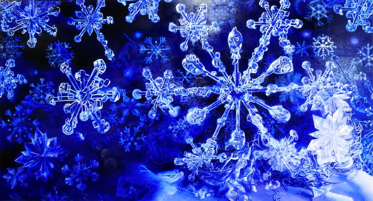 The cold seeps into the snowflakes