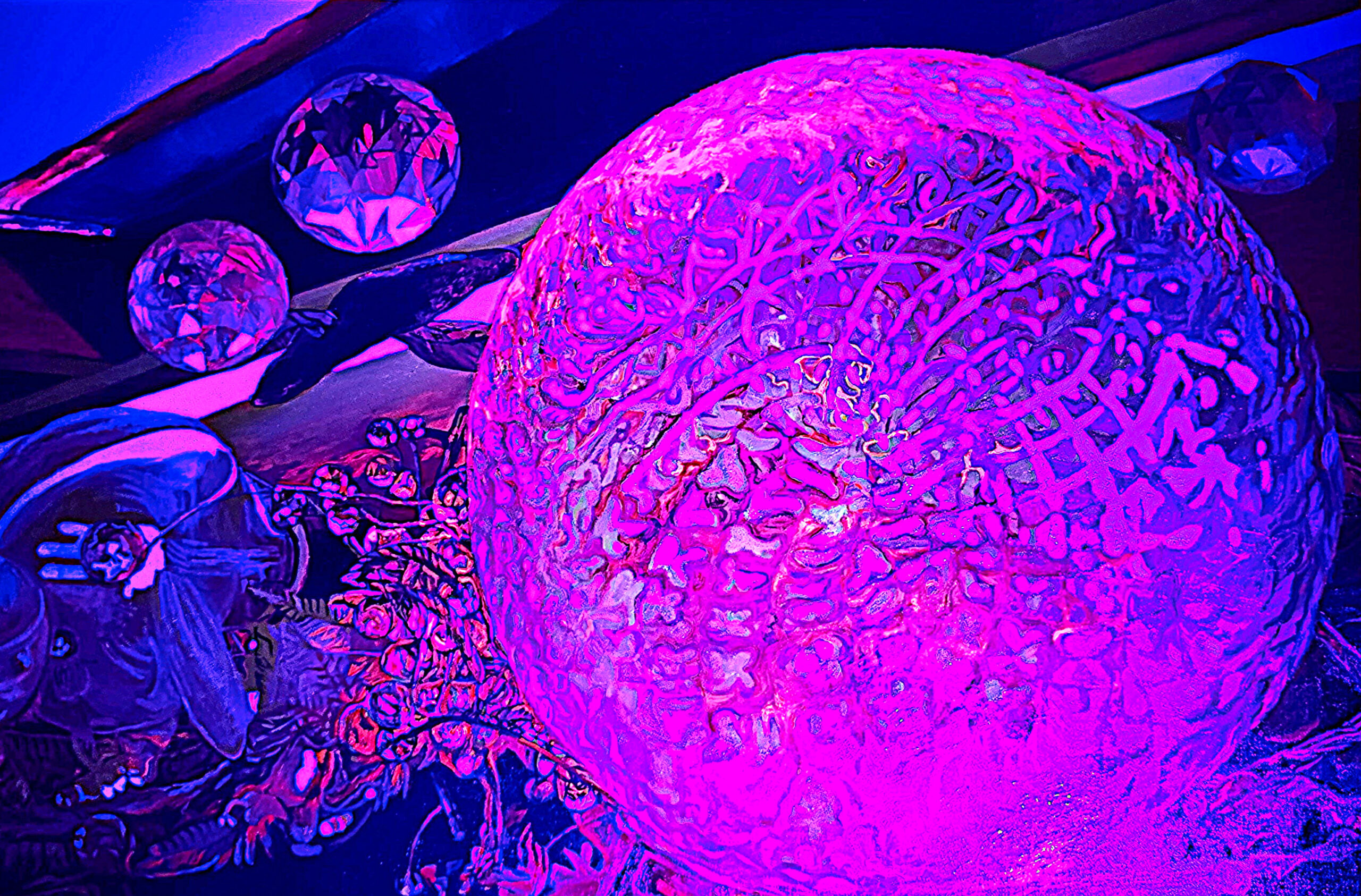 Golden gift under UV light