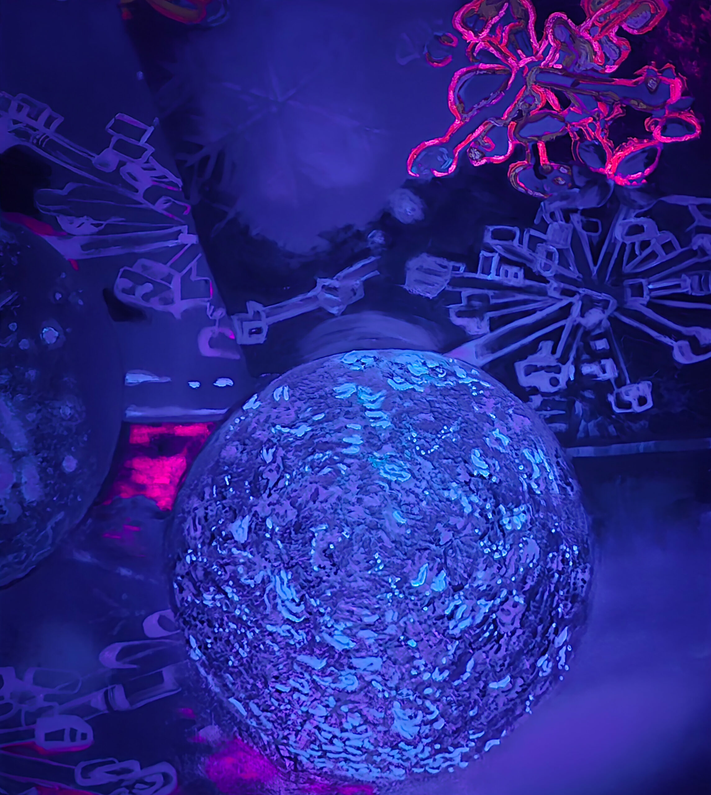 Ocean Planet With Three Suns II under UV light