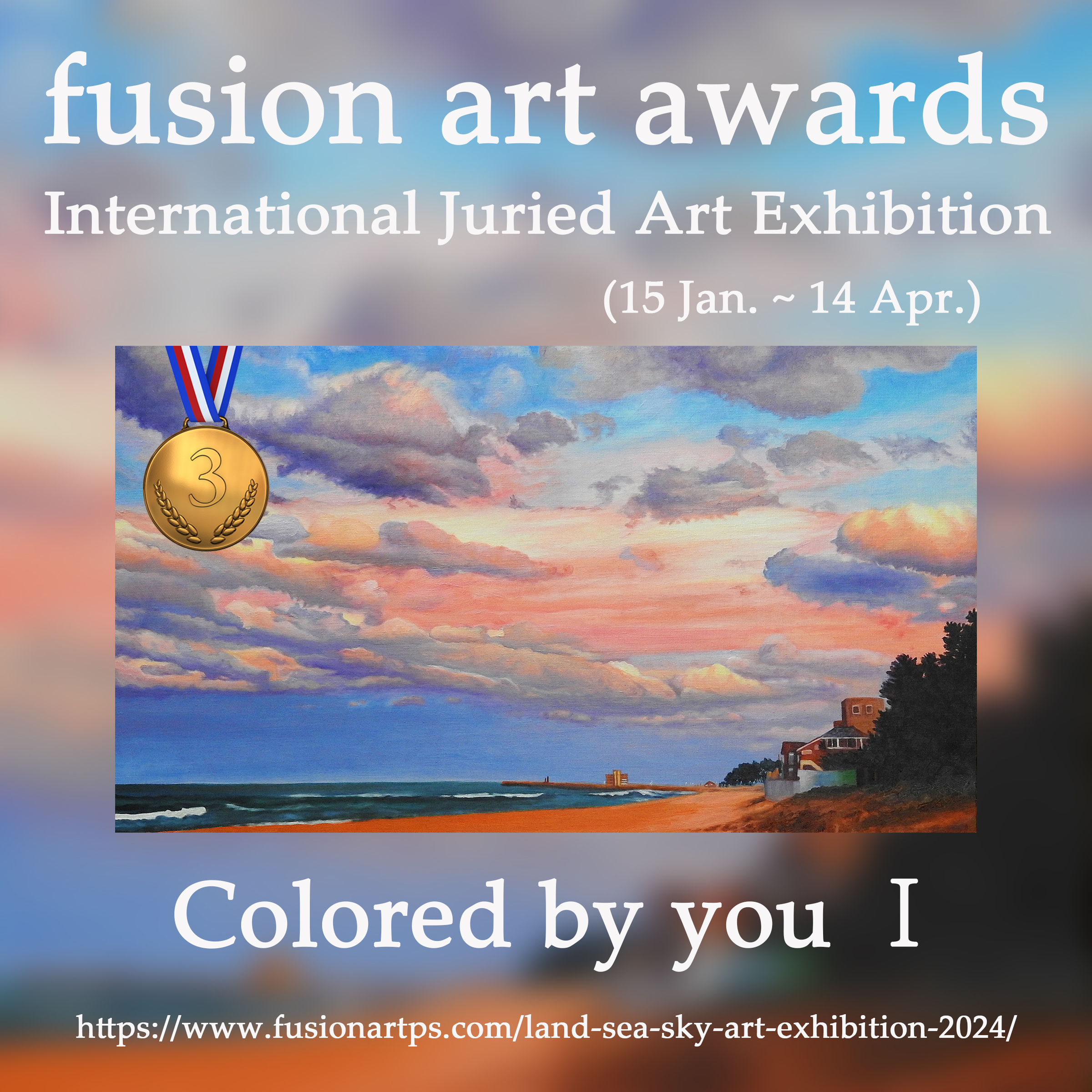 Jennifer Lee received 3rd Place in the Fusion Art International Juried Art Exhibition 2024 for her painting Colored by You I