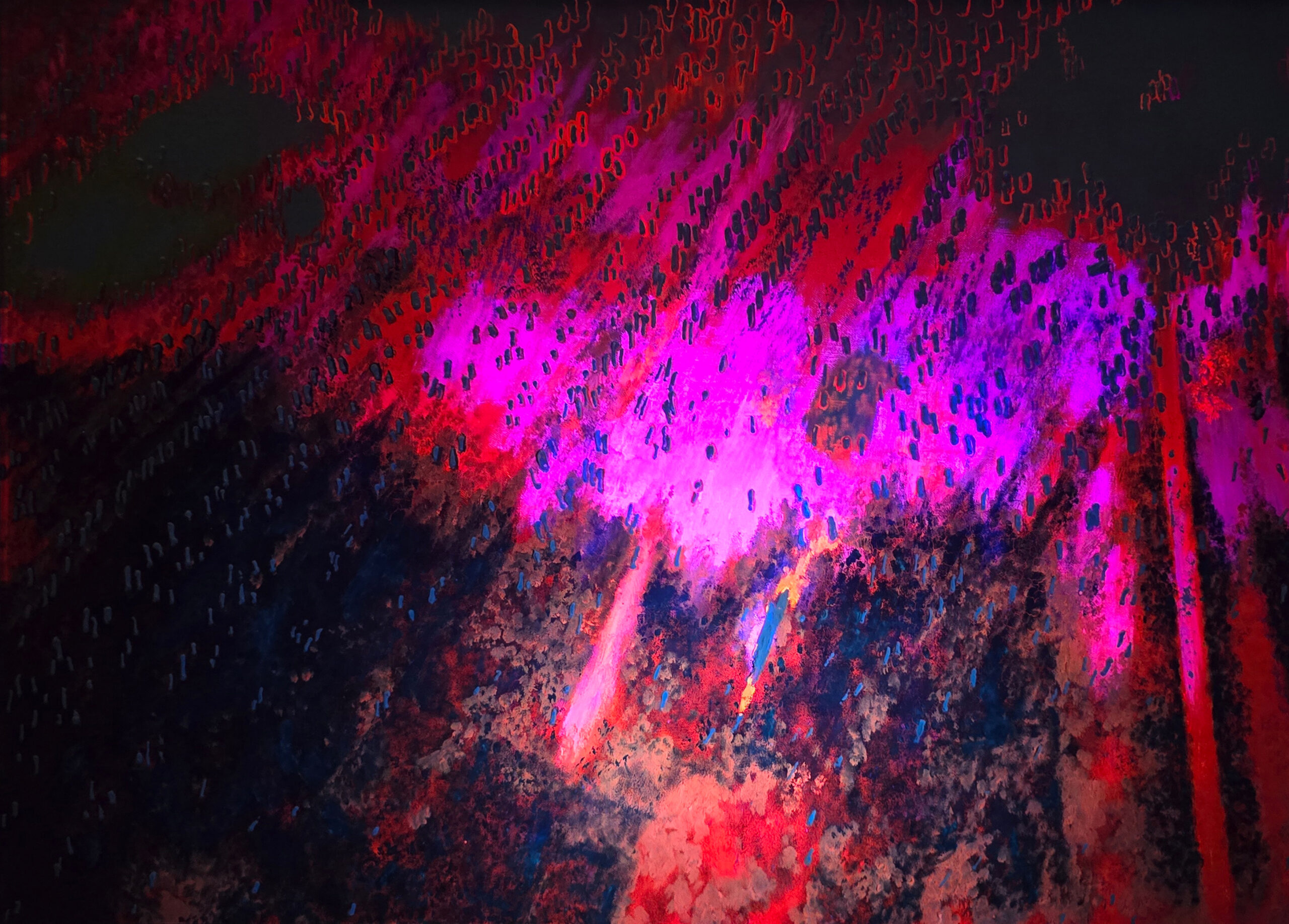 Steel rain under UV light